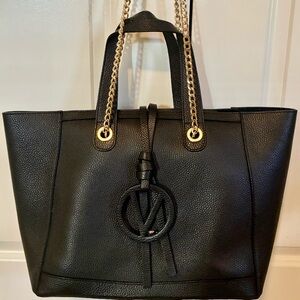Mario Valentino black leather tote bag. Gorgeous! Mint condition!